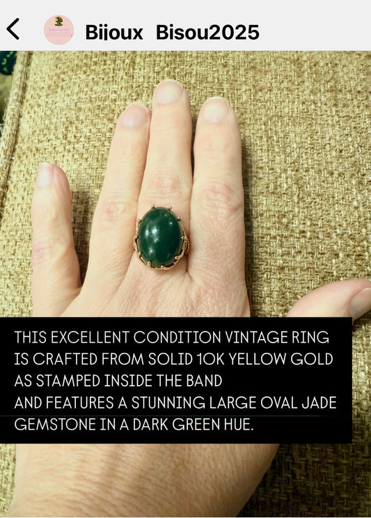 Vintage Jade Green Ring