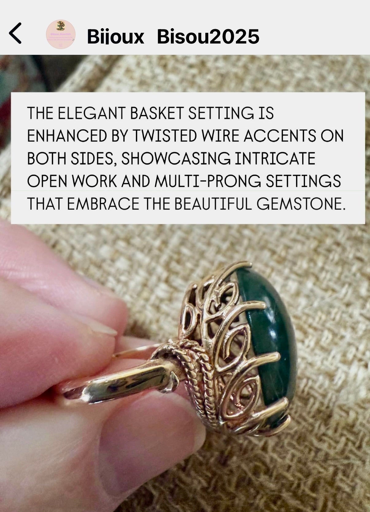 Vintage Jade Green Ring