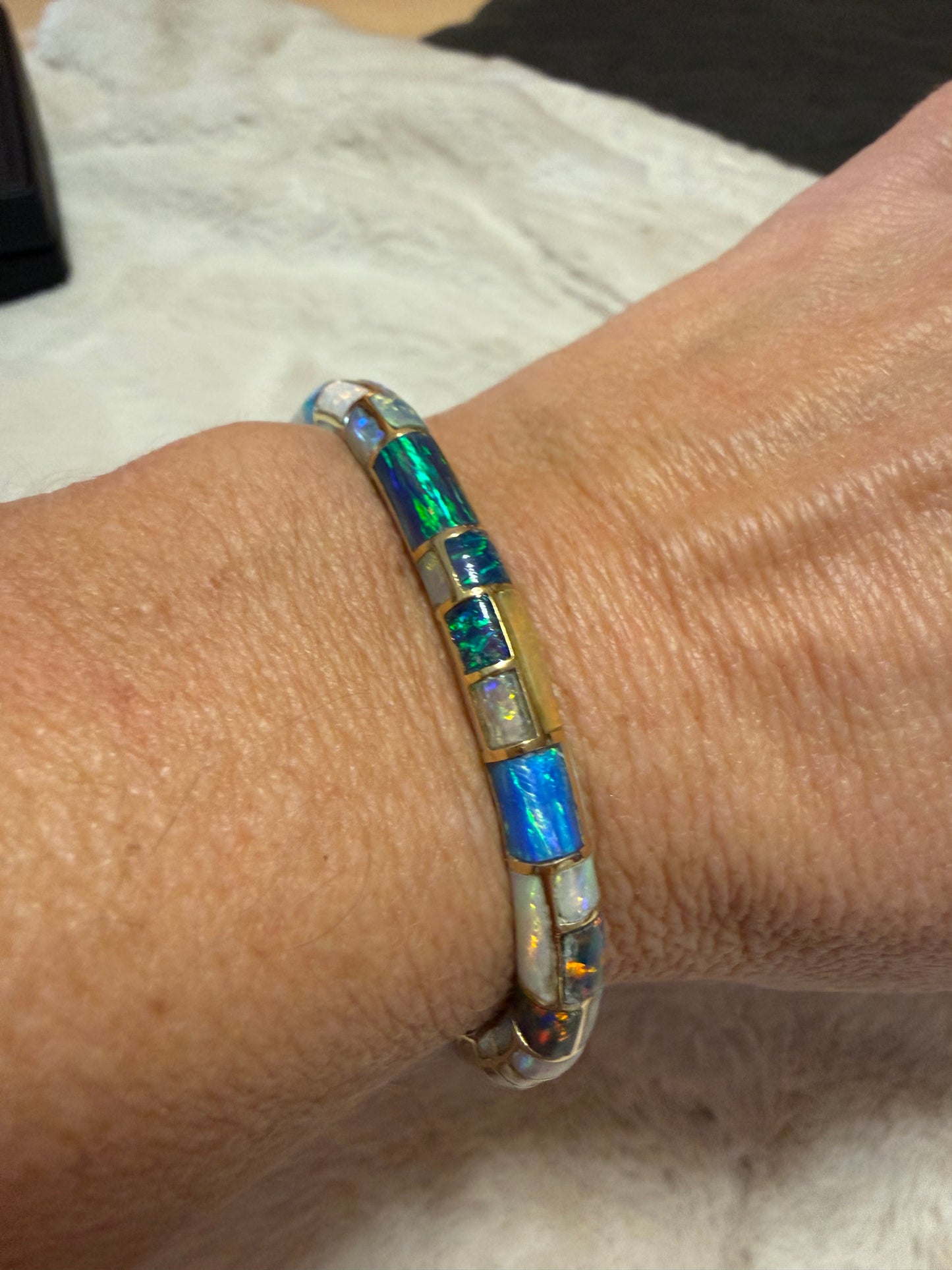 Marla Aaron 18k Opal Inlay Cuff